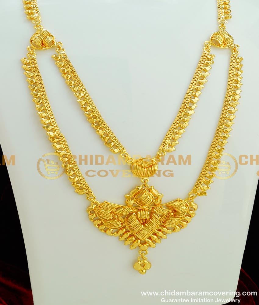 HRM287 - Traditional Two Line Calcutta Design Bridal Haram Gold Plated Imitation Jewellery Collection