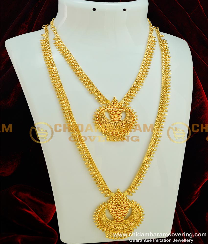 HRM294 - New Design Plain Heavy Semi Bridal Haram Necklace Combo Set Buy Online