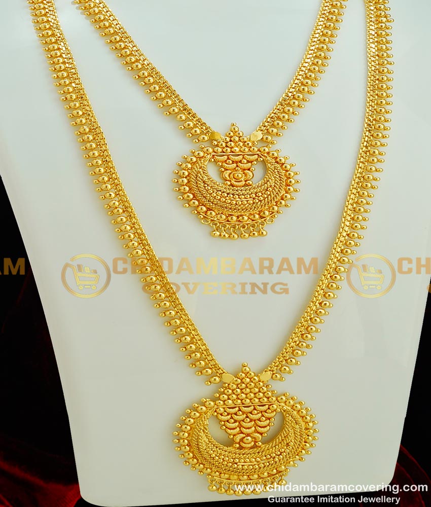 HRM294 - New Design Plain Heavy Semi Bridal Haram Necklace Combo Set Buy Online
