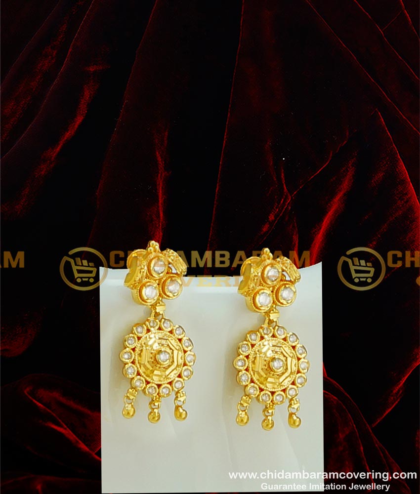 HRM296 - Traditional Impon Grand White Stone Mini South Indian Bridal Wedding Jewellery Set 