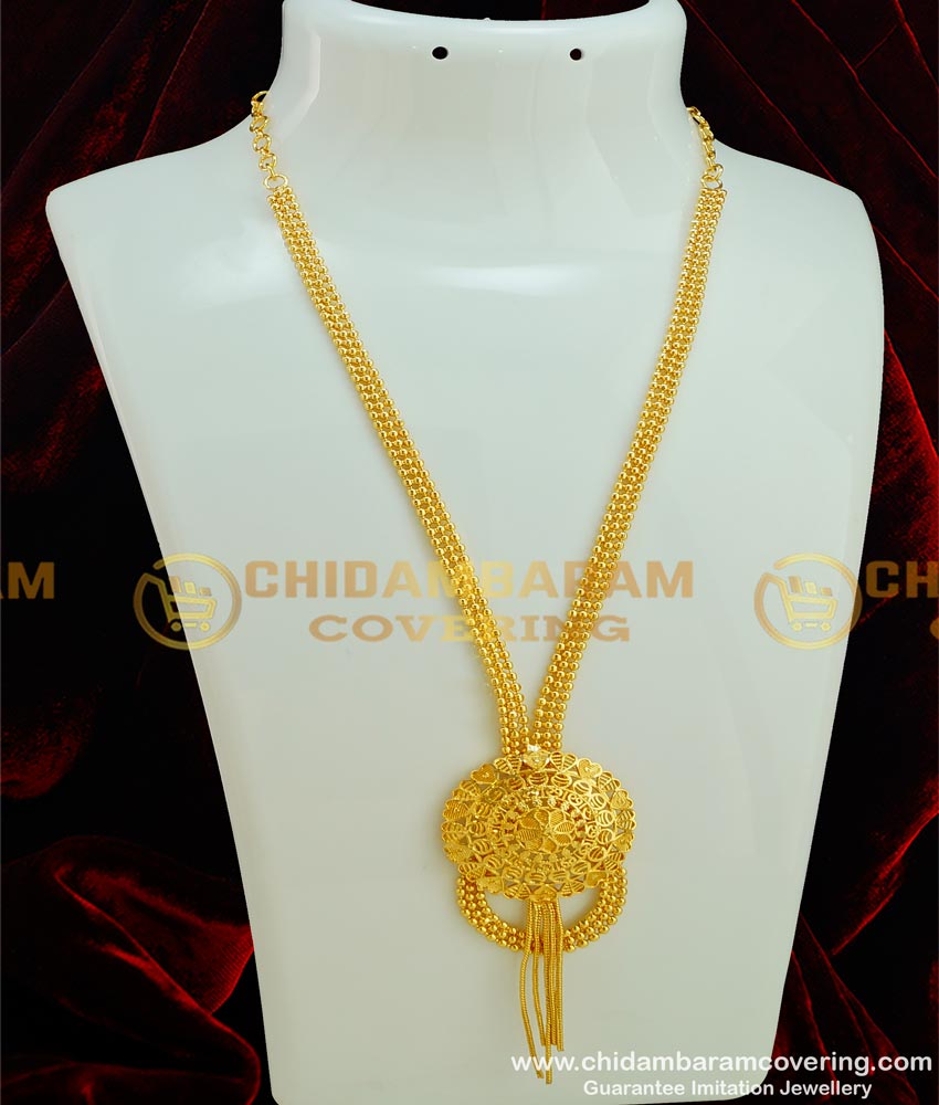 HRM298 - New Model Party Wear Gold Beads Unique Haram Design Imitation Jewellery Online