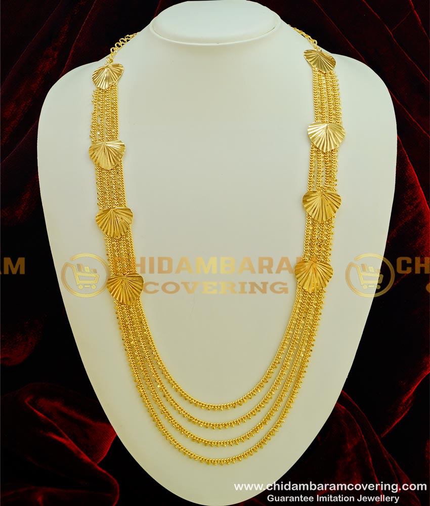 HRM302 - New Bridal Wear Heart Design Chain Type Layered Gold Covering Haram
