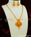 HRM309 - Latest Matte Finish Kemp Stone Pendant Temple Haram Design Buy Online