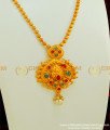 HRM309 - Latest Matte Finish Kemp Stone Pendant Temple Haram Design Buy Online