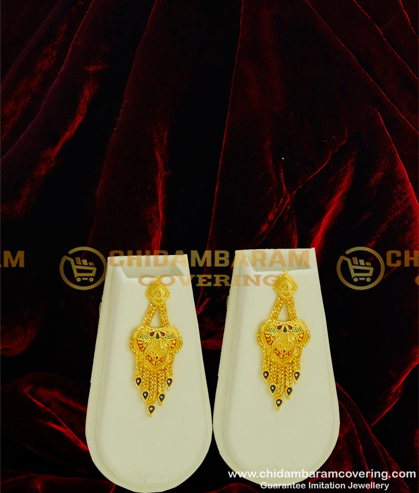 Hrm321 - First Quality Marriage Bridal Gold Haram Design Forming Gold Plated Enamel Broad Long Haram Set 