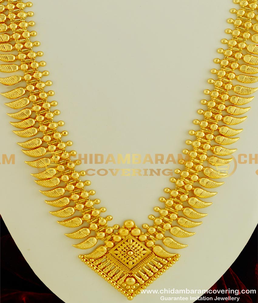 HRM325 - Latest Kerala Light Weight Mango Haram Gold Haram Design Imitation Jewellery