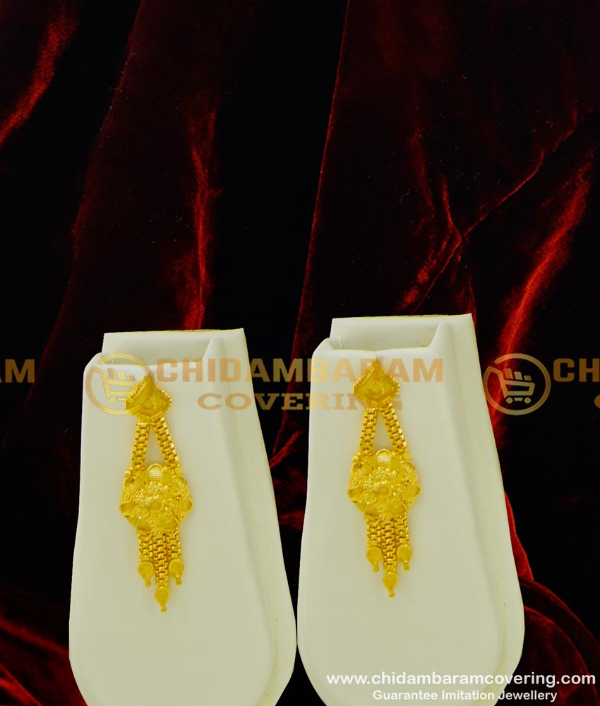 HRM340 - Gold Forming Haram Gold Look Flower Design Long Haram with Necklace Earrings Combo Set