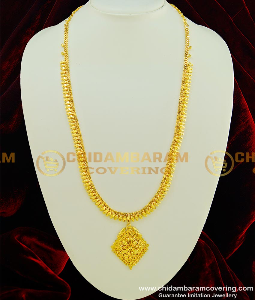 HRM346 - Simple Light Weight 1 Gram Gold Plated Haram Designs Artificial Jewellery