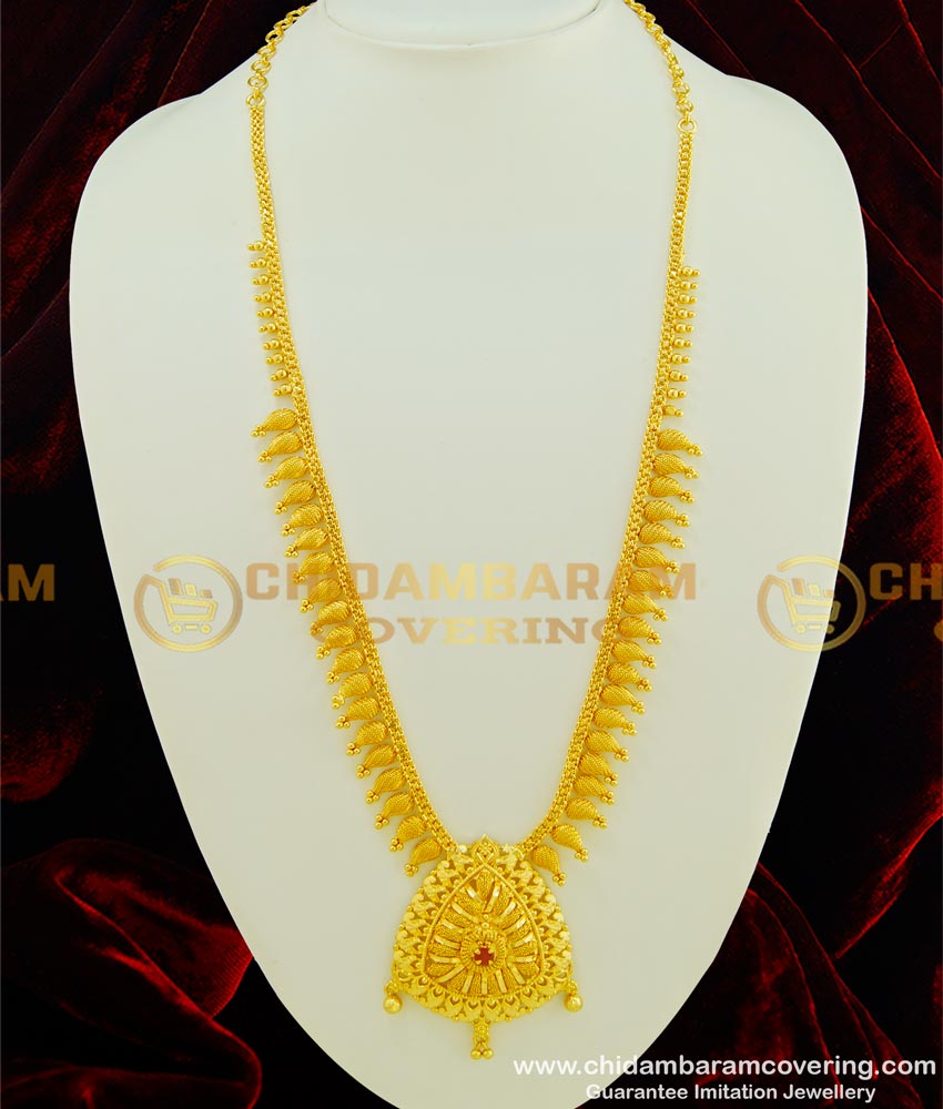 HRM348 - Beautiful Look Ruby Stone High Quality Haram Gold Plated Jewellery Online