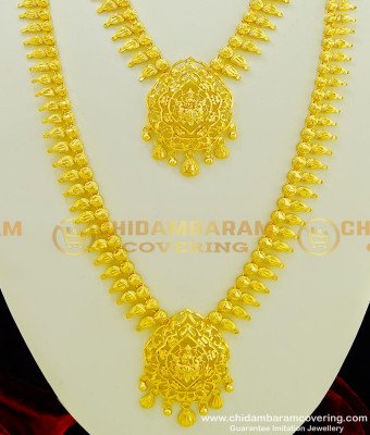 HRM353 - Latest Collection Lakshmi Dollar Haram Semi Bridal Haram Necklace Combo Set 