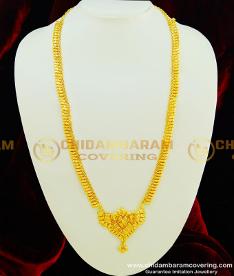 HRM354 - Chidambaram Covering Gold Plain Long Haram Design Guaranteed Jewellery Online