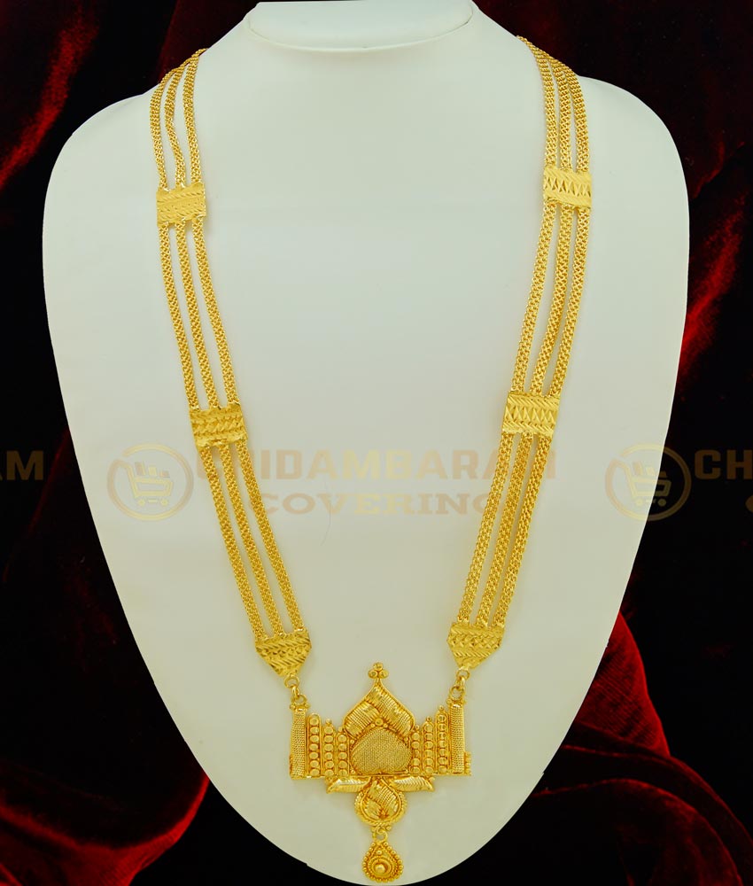 HRM364 - Latest Gold Plated Taj Mahal Dollar Design Haram Imitation Jewellery Online 