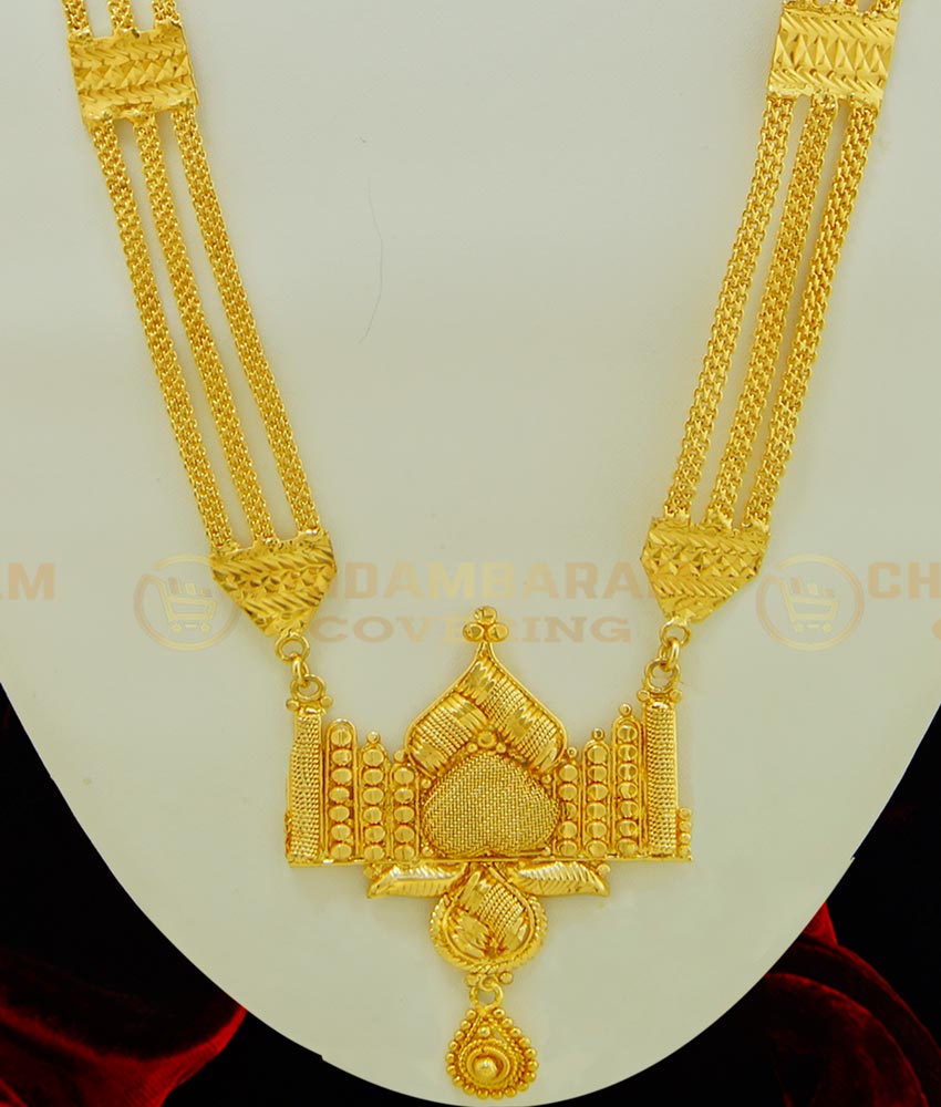 HRM364 - Latest Gold Plated Taj Mahal Dollar Design Haram Imitation Jewellery Online 