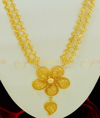 HRM365 - One Gram Gold Dubai Gold Jewellery Flower Design Plain Haram Online
