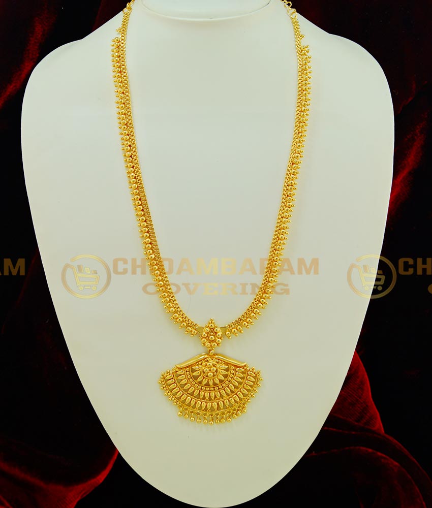 HRM380 - Traditional Design Gold Beads Gold Plated Long Haram Designs Artificial Jewellery
