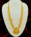 HRM395 - New Lakshmi Design Big Dollar Ad Stone Long Bridal Gold Plated Haram Kerala Jewellery Online
