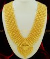 HRM405 - Traditional Kerala Jewellery Pure Gold Plated Gold Design 30 Inches 6 Line Gold Beads Broad Bridal Haram 1 Year Guaranteed Jewellery