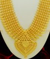 HRM405 - Traditional Kerala Jewellery Pure Gold Plated Gold Design 30 Inches 6 Line Gold Beads Broad Bridal Haram 1 Year Guaranteed Jewellery
