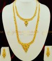 HRM407 - Buy Gold Forming Haram Gold Look Enamel Flower Design Long Haram with Necklace Earrings Combo Set