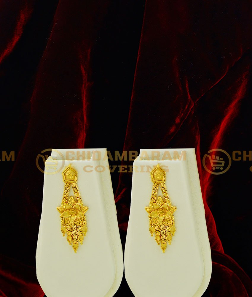 HRM409 - latest Plain gold Haram design attractive flower model Calcutta Design Bridal Gold Forming Haram with Earring Set 
