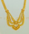 HRM411 - New Collections One Gram Gold Forming Haram Ruby Stone 3 Line Mini Haram with Earring for Wedding