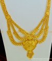 HRM421 - Gold Look Bridal Wear Gold Forming Three Line Haram Designs for Wedding