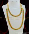 HRM429 - Unique Gold Plated Ruby Emerald Stone Semi Bridal CZ Long Haram With Necklace Online Shopping 
