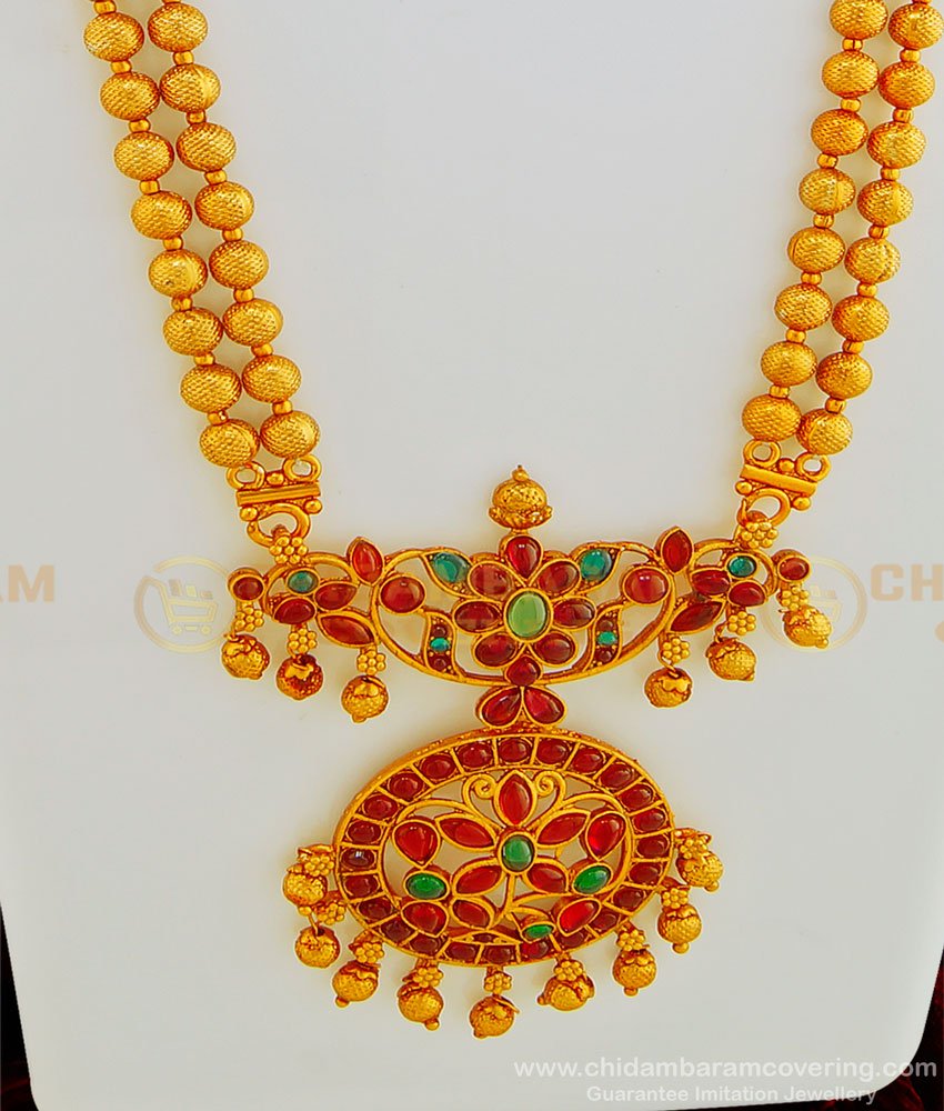 HRM439 - Beautiful Wedding Collection Nagas Temple Haaram Set Indian Fashion Jewellery Online