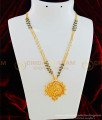 HRM440 - New Model 1 Gram Gold Plated Ad Stone Black Crystal and White Pearl Stylish Mini Haram for Girls