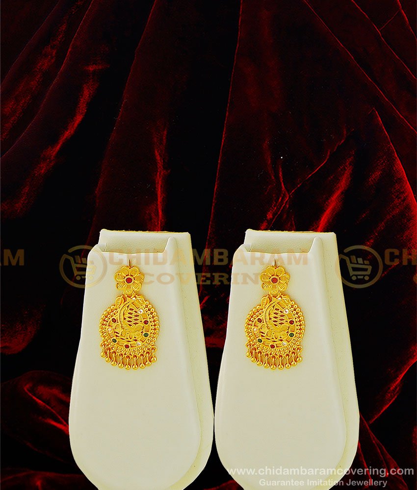 HRM446 - Bridal Wear First Quality Real Gold Look Gold Forming Stone Solid Haram Long Haram Necklace Set