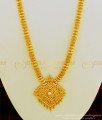HRM450 - Beautiful Gold Haram Designs Gold Plated Net Pattern White Stone Long Haram for Women