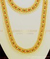 HRM455 - Unique Gold Plated Party Wear Ruby Emerald Stone Original Pearl Haram With Necklace Set Online 