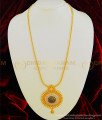 HRM458 - New Arrival 1 Gram Gold Plated Black Stone Big Round Pendant Haram Design Online