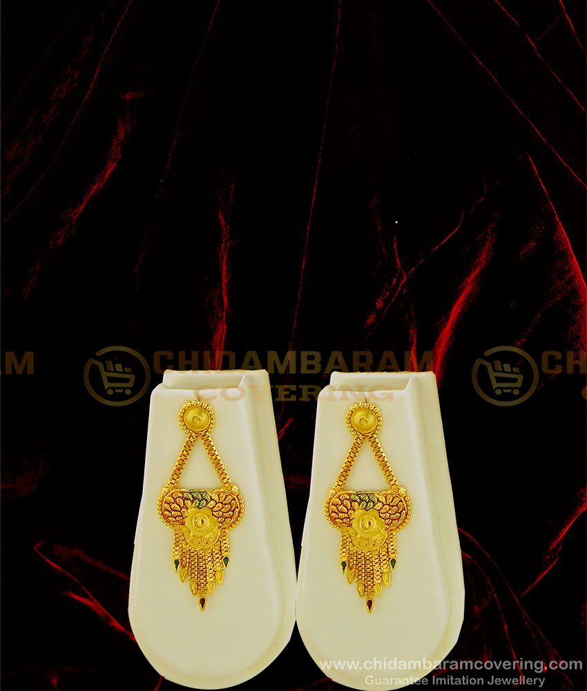 HRM463 - Buy New Gold Haram Design First Quality Enamel Gold Forming Haram with Earring Set for Wedding