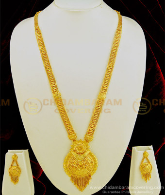 HRM477 - Real Gold Design First Quality Forming Haram with Earring Set Indian Imitation Wedding Jewelry Online