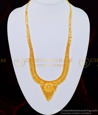 HRM499 - Beautiful Flower Design 1 Gram Gold Plated Guaranteed Calcutta Haram for Wedding