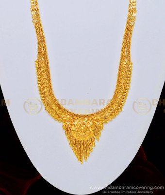 HRM499 - Beautiful Flower Design 1 Gram Gold Plated Guaranteed Calcutta Haram for Wedding