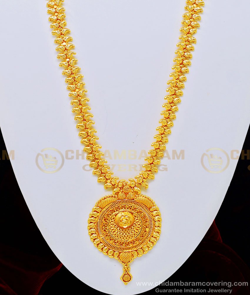 HRM500 - Latest Mango Harm Design Big Round Dollar Haram Pure Gold Plated Jewellery  