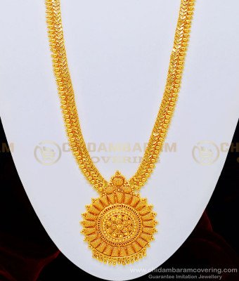 HRM501 - Attractive Big Dollar Long Haram Pure Gold Plated Wedding Haram Buy Online