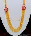 HRM506 - Pure Gold Plated First Quality Ruby Stone Chandraharam 1 Year Guaranteed Haram Online