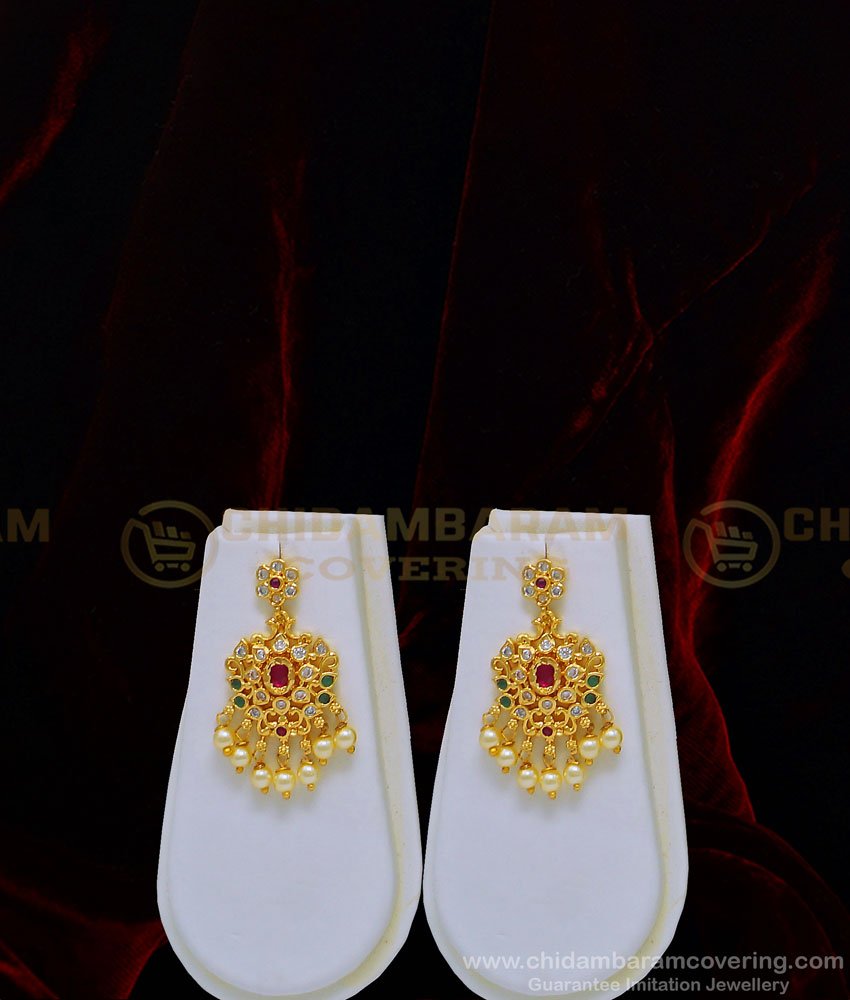 HRM515 - New Arrival Party Wear 1 Gram Gold Plated Ad Stone Mini Haram with Earring Combo Set Online  