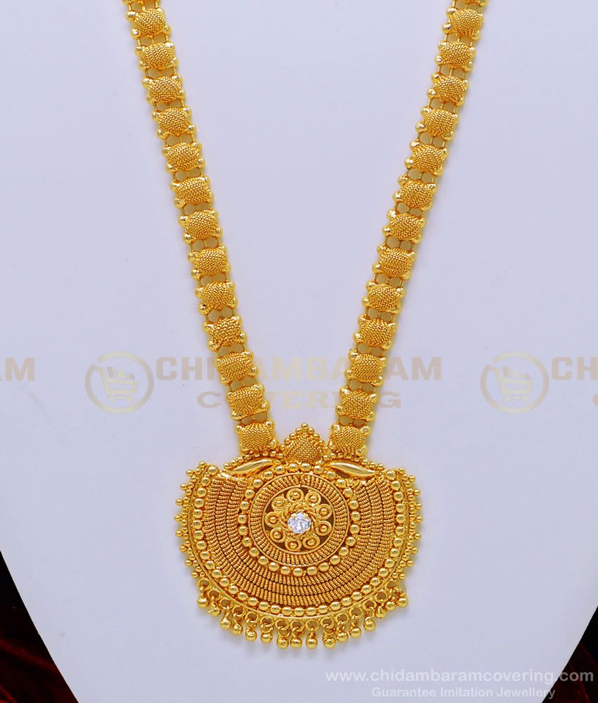HRM517 - New Model Kerala Design Full Net Pattern White Stone Haram for Women  