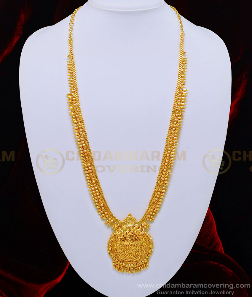 HRM518 - Latest Mullapoo Harm Design Gold Plated Plain Haram Buy Online 