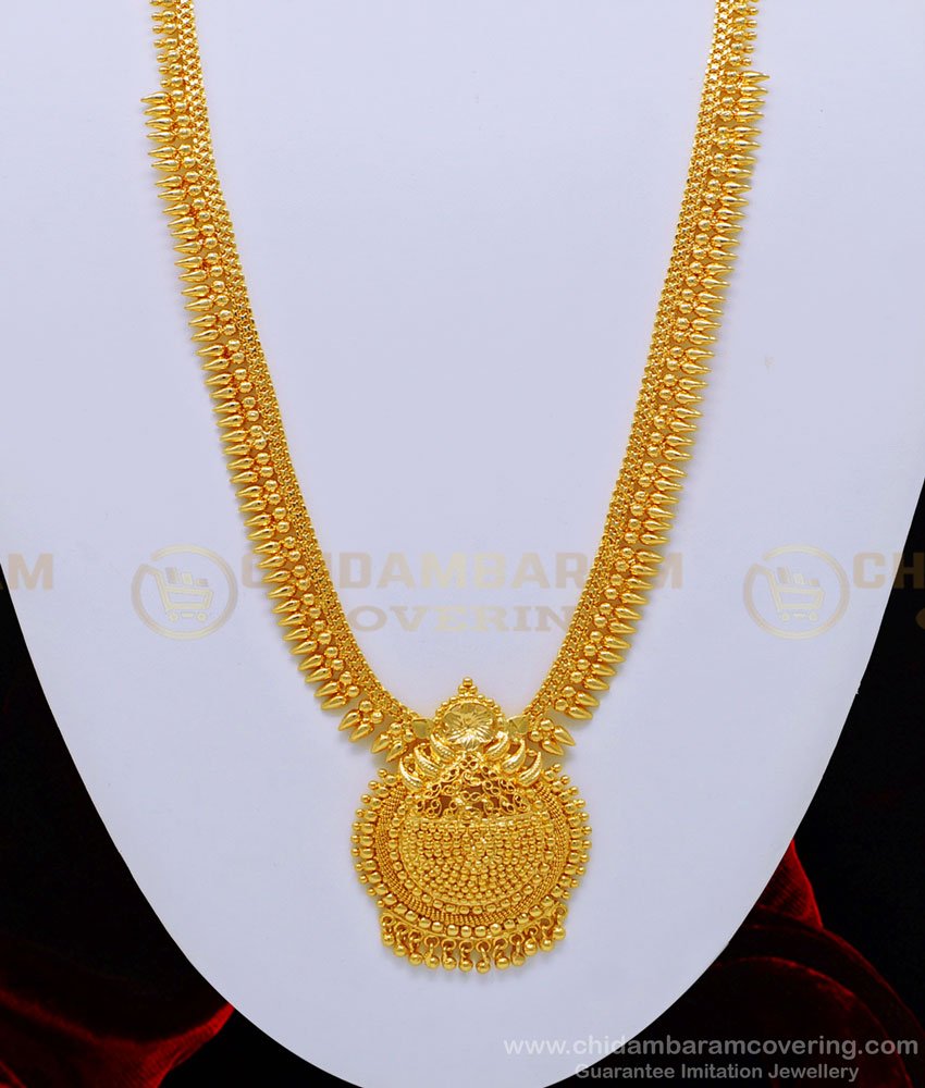 HRM518 - Latest Mullapoo Harm Design Gold Plated Plain Haram Buy Online 