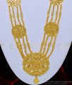 HRM526 - Real Gold Design Gold Plated Four Line Flower Design Gold Governor Malai Online