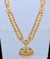 HRM538 - Latest Five Metal Gold Plated White and Ruby Stone Two Line Impon Haram Online