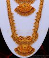HRM544 - Wedding Temple Jewellery Matte Finish Haram with Necklace Set Online Shopping