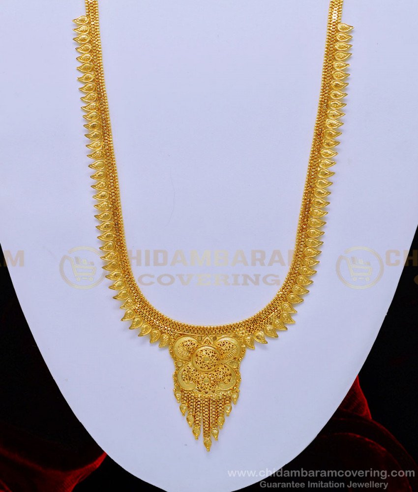 HRM545 - Gold Forming Simple Light Weight Calcutta Design Bridal Gold Haram Set Online