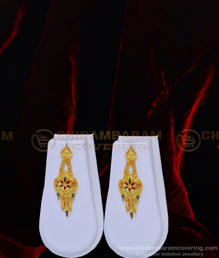 HRM552 - Buy First Quality Gold Forming Enamel Finish Haram with Necklace Earrings Combo Set for Wedding