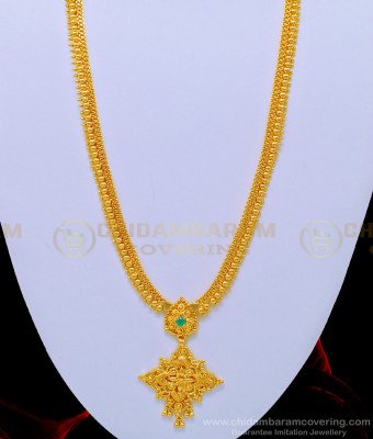 HRM561 - Original Gold Plated Simple Look Single Emerald Stone Dollar Haram for Women   